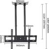 Dual Pole TV Lifter, Height Adjustable Single Screen TV Stand, Tilting Telescopic Ceiling TV Stand, Fits 60-100 Inch TVs view 2