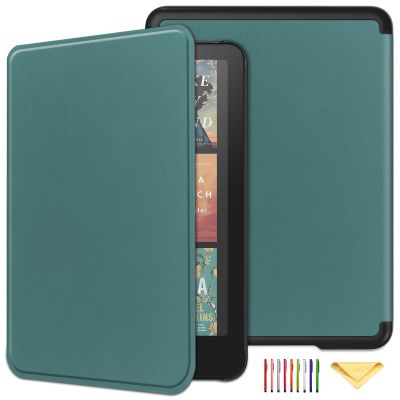 7" Kindle Paperwhite Case 12th Generation 2024 & Kindle Colorsoft Signature Edition 2024, UUcovers Ultra Thin Lightweight Smart Cover with Auto Sleep/Wake Slim PU Leather Shockproof Shell, Dark Green