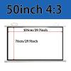 Manual Pull Down Projector Screen 30'' 40'' 50'' 60'' 72'' Portable Movie Screen 4:3/16:9 HD 4K Indoor Outdoor Projection Screen, Easy to Clean(50inch-4:3) view 2