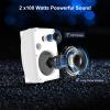 Herdio 4" Passive Outdoor Speakers Waterproof Wired, 200W Wall Mount Speakers with Superior Sound,Dual Swivel Brackets for Patio/Deck/Backyard (Pair, White) view 2