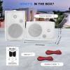 Herdio 4" Passive Outdoor Speakers Waterproof Wired, 200W Wall Mount Speakers with Superior Sound,Dual Swivel Brackets for Patio/Deck/Backyard (Pair, White) view 4