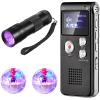 Dunzy 4 Pcs Ghost Hunting Equipment Kit Include 1 EVP Voice Recorder 8 Gb 1 UV Flashlight 2 LED Light up Cat Balls Ghost Investigation Paranormal Equipment for Home Outdoor Inspection(Black,Portable) view 1