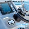 Bluetooth Marine Stereo Receiver: Waterproof Gauge Radio System - Digital MP3 Player 2.8 Inch LCD Display AM FM USB AUX Subwoofer for Boat ATV UTV Off-Road Vehicles view 2