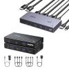 UGREEN 8K Displayport KVM Switch DP 1.4 with 4 USB 3.0 Ports Bundle with HDMI KVM Switch 1 Monitor 2 Computers 4 USB 3.0 Ports 4K@60H view 1