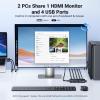 UGREEN 8K Displayport KVM Switch DP 1.4 with 4 USB 3.0 Ports Bundle with HDMI KVM Switch 1 Monitor 2 Computers 4 USB 3.0 Ports 4K@60H view 4