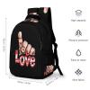 Be Kind Sign Language Love Backpack Business Laptop Backpack Lightweight Casual Daypack Carry-on Travel Backpack for Men Women view 2
