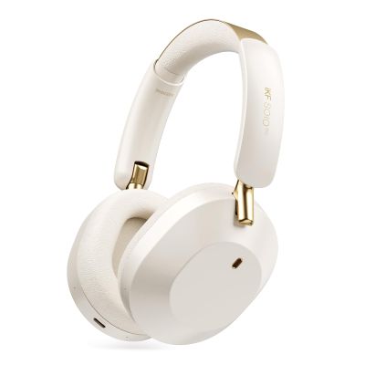 iKF Solo Pro Wireless Bluetooth Headphones with Adaptive Active Noise Cancellation, Spatial Audio, HiFi Sound Quality, 140H Playback, Transparent Mode,Customizable Settings via App (Champagne Gold)