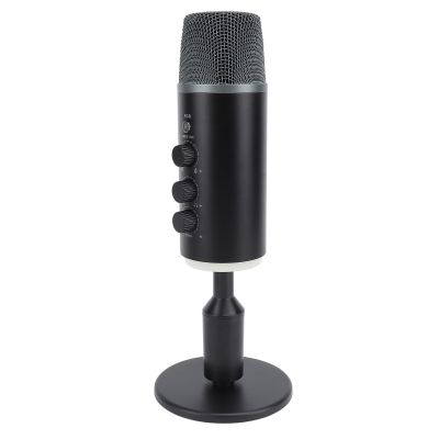 Gaming Microphone, USB Microphone for Gaming, Streaming and Podcasting, Adjustable Volume USB PC Condenser Mic with Mute and RGB Lights, PC Microphone for Podcasting Streaming