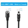 1 to 2 Way DC Power Splitter Cable Barrel Plug 5.5mm X 2.1mm,12V DC Y-Cable Splitter for Security CCTV Surveillance Camera, Led Strip Light/2 Pack view 4