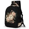 Aesthetic Clock Peony Flowers Backpack Business Laptop Backpack Lightweight Casual Daypack Carry-on Travel Backpack for Men Women view 1