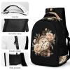 Aesthetic Clock Peony Flowers Backpack Business Laptop Backpack Lightweight Casual Daypack Carry-on Travel Backpack for Men Women view 4