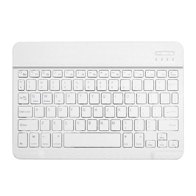 10-Inch Mini Ultra-Slim Bluetooth Keyboard Portable Wireless Keyboard Rechargeable for Apple iPad iPhone Samsung Tablet Phone Smartphone iOS Android Windows (White)