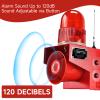 Industrial Wireless Remote Control Siren Alarm AC110V Outdoor 120dB Loud Horn Emergency Safety Alarm with 4 Remote Controller, Adjust Volume and Tone, 1.2mile Remote Distance, Strobe Light view 4