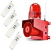 0.3mile Industrial Wireless Remote Control Alarm Siren AC220V Outdoor 120dB Loud Horn Emergency Safety Alarm with 4 Remote Controller, Adjust Volume and Tone, Strobe Light view 1