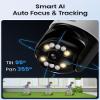 Loocam 4K Wireless Security Camera System Wi-Fi 6, Color Night Vision, 355 Pan 95 Tilt, Light & Siren Alarm, Human Vehicle Detection, Two-Way Audio Cameras for Home Security, 8CH NVR 1TB HDD view 4