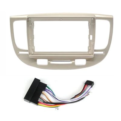 Car Front Side Air Outlet Vent Frame Trim Compatib Audio Frame with Cable/Fit for Kia Rio 2 2005 2006 2007 2008-2011 Car Auto ABS Radio Dashboard GPS Stereo Panel Frame ABS Silver Car Stereo Radio