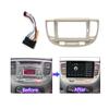Car Front Side Air Outlet Vent Frame Trim Compatib Audio Frame with Cable/Fit for Kia Rio 2 2005 2006 2007 2008-2011 Car Auto ABS Radio Dashboard GPS Stereo Panel Frame ABS Silver Car Stereo Radio view 2