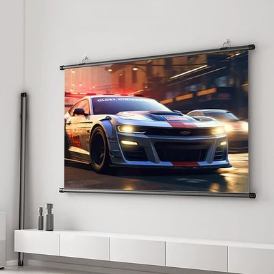 SXYHCK Universal Manual Projection Screen, 60in 72in Portable Projector Screen, 4:3 16:9 Home Theater Movie Screen, Absorbs Light Double-Sided Screen(60 Inch(16:9))