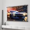 SXYHCK Universal Manual Projection Screen, 60in 72in Portable Projector Screen, 4:3 16:9 Home Theater Movie Screen, Absorbs Light Double-Sided Screen(60 Inch(16:9)) view 1