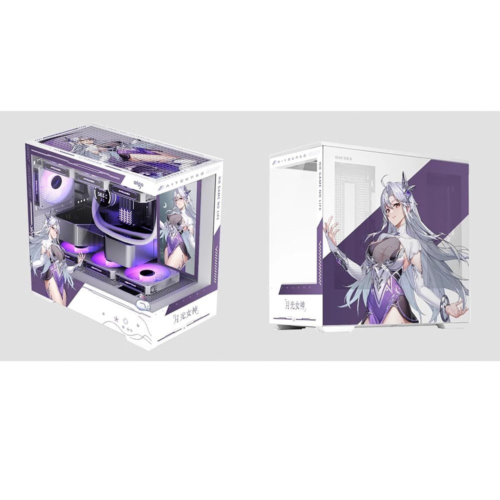 Computer Cases,Mid-Tower PC Gaming Case M-ATX/ITX - Front I/O USB 3.0 /Type-C Port - 270 Panoramic View Tempered Glass Panel - Can Be Customized Privately