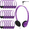 Flutesan 20 Pack Headphones Bulk Libraries Wired on Ear Headphones Over The Head Earphones for Boys Girls Adults(Purple) view 1