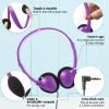 Flutesan 20 Pack Headphones Bulk Libraries Wired on Ear Headphones Over The Head Earphones for Boys Girls Adults(Purple) view 2