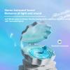 Zunate Shell Bluetooth Speaker with Mood Lamp, LED Wave Projector, Stereo Sound, 7 Colors, for Bedroom and Party, Blue view 2