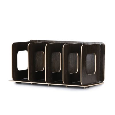 UHRLGHS Record Storage Shelf CD Storage Box Retro CD Case Organizer for Media Shelf Storage and Organization, Wood Open Storage Bin for CD DVD Cases Record Holder Shelf(B)