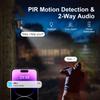 4G LTE Cellular Security Camera Outdoor, No wifi Security Camera with SIM Card, Security Cameras Wireless Outdoor Solar Powered, 2K HD Color Night Vision, 360 PTZ, PIR Sensor, 2-way Talk, SD/cloud view 4