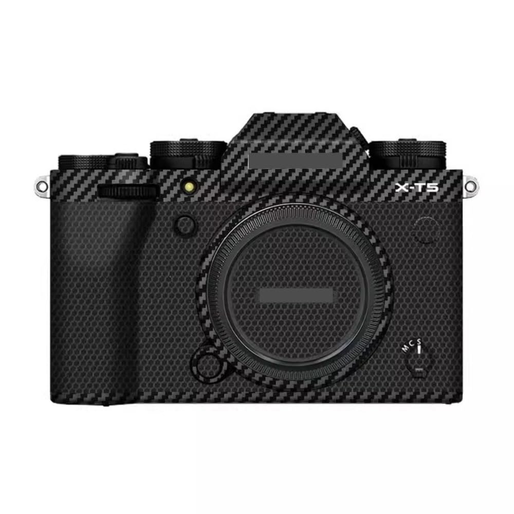 Anti-Scratch Camera Cover Skin Sticker for Fujifilm X-T5 Mirrorless Digital Camera Body Protector Vinyl Film Decals for Fuji XT5 Fiber Black