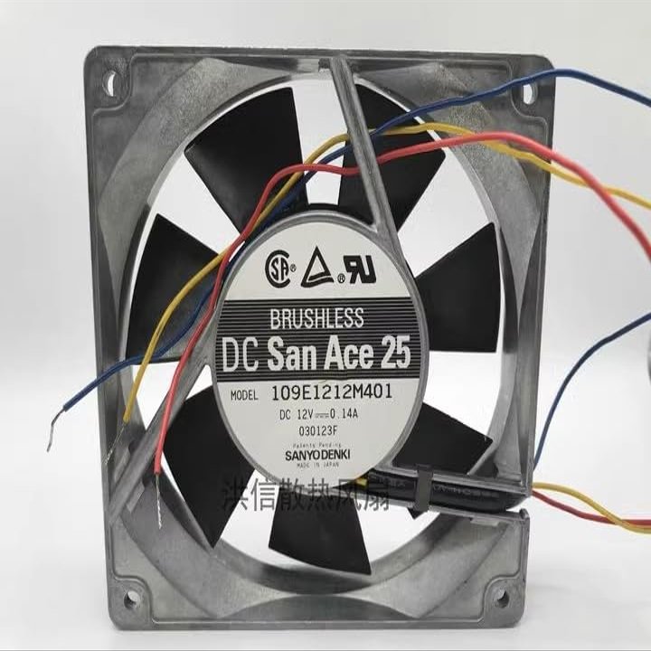 109E1212M401 12V 0.14A 12025 3-Wire Cooling Fan