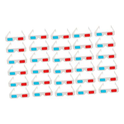 KONTONTY 30pcs Glasses Anaglyph Eyewear for Movies Games DVDs Cardboard Frames for Boys and Girls Adults Harm for