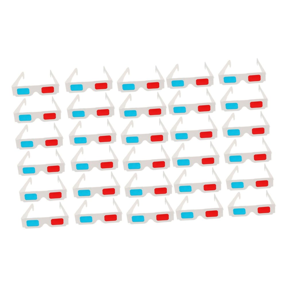 KONTONTY 30pcs Glasses Anaglyph Eyewear for Movies Games DVDs Cardboard Frames for Boys and Girls Adults Harm for