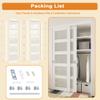 JUJUBON 48"80" Closet Sliding Door (Double Barn Doors 25"), Frosted 5 Panel Tempered Glass Sliding Door with Hardware Kit, Pre-Drilled Panel, MDF with Paintable Surface, White, Need to Assemble view 3