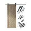 Homacer Classic Gray 48 in. x 80 in. Slanted Stripe Design 004 Barn Door with Non-Bypass Installation Hardware Kit, 9ft Track, Interior use only view 1