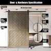Homacer Classic Gray 48 in. x 80 in. Slanted Stripe Design 004 Barn Door with Non-Bypass Installation Hardware Kit, 9ft Track, Interior use only view 3