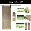 Homacer Classic Gray 48 in. x 80 in. Slanted Stripe Design 004 Barn Door with Non-Bypass Installation Hardware Kit, 9ft Track, Interior use only view 4