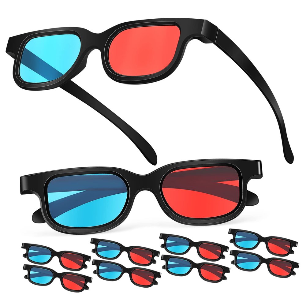 CAXUSD 10pcs Red- Lens Glasses for Movies Tv and Projectors Compatible Standard Monitors and Screens Lifelike Viewing