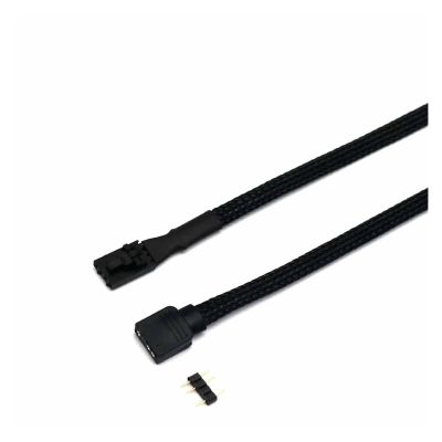 Chunsu Fan/Hub/Lighting Node/RGB ARGB Adapter Cable Sleeved 3Pin/4Pin Fan to 5V 3Pin RGB Cable-50cm(Sleeved,4p M to RGB)