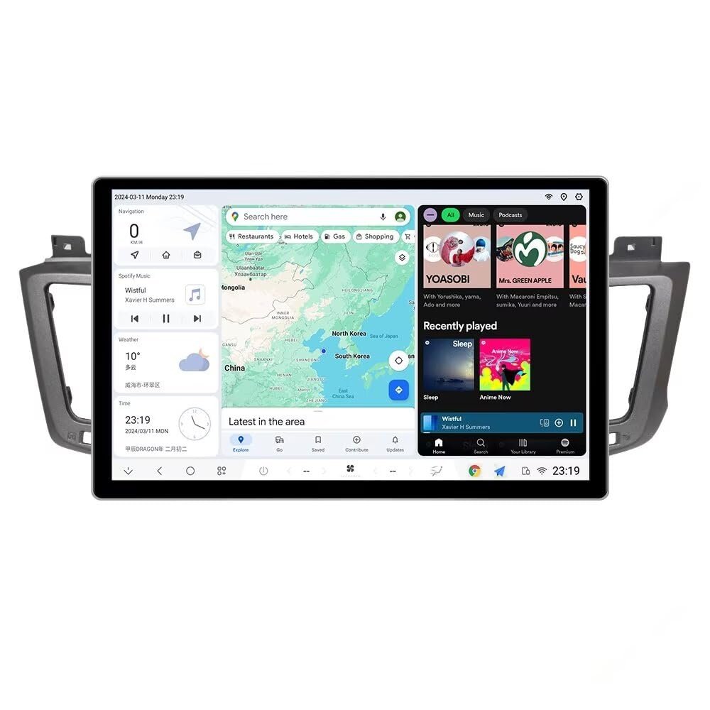 DUDUAUTO Android 13 Radio Stereo for Toyota RAV4 2013-2018 - (12GB+512GB), Biorunn DUDU7 13" Dual Band GPS Wireless Car-Play Android Auto Navi Upgrade Dash Kit