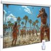 100" Motorized Projector Screen, Electric 4:3 Projector Screen with Remote Control, Indoor/Outdoor HD Movie Screen, Wall/Ceiling Mounted, Perfect for Home Office Theater TV, White view 1
