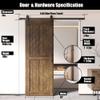 Homacer Dark Walnut 26 in. x 80 in. Slanted Stripe Design 003 Barn Door with Non-Bypass Installation Hardware Kit, 4.5ft Track, Interior use only view 3