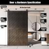 Homacer Ebony 48 in. x 80 in. Slanted Stripe Design 001 Barn Door with Non-Bypass Installation Hardware Kit, 9ft Track, Interior use only view 3
