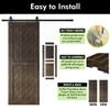 Homacer Ebony 48 in. x 80 in. Slanted Stripe Design 001 Barn Door with Non-Bypass Installation Hardware Kit, 9ft Track, Interior use only view 4