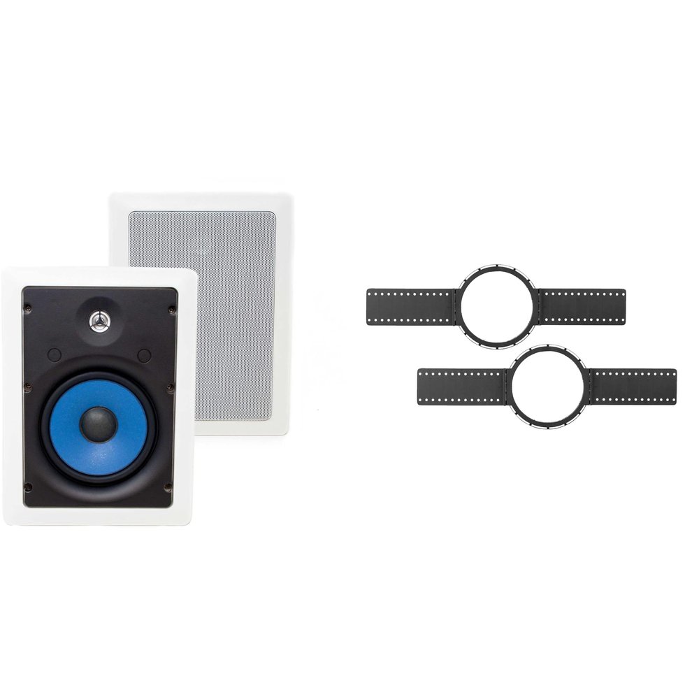 1-Legrand MS3651 3000 Series 6.5" in-Wall Speakers (Pair) + Install KIT (PRE Construction Bracket)