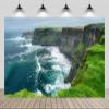 CHNYWORK 12x8ft Moher Cliffs Backdrop Green Grass Meadow Sea Waves Ireland Atlantic Ocean Scenery Background Europe Travel Hiking Camp Birthday Wedding Party Decor Portrait Photo Studio Props view 2