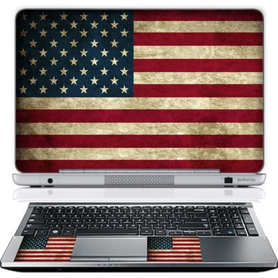 14 Inch Laptop Skin Sticker Cover Premium Sticker Cover Art Decal Decorative (Included 2 Wrist Pad Skins) - USA Flag