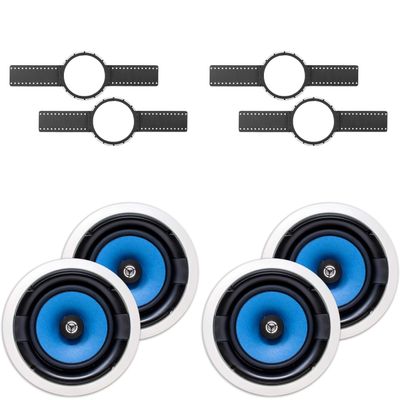 2 (Pair) MS3800 8" in Ceiling Speaker + Install KIT (PRE-Construction Brackets)