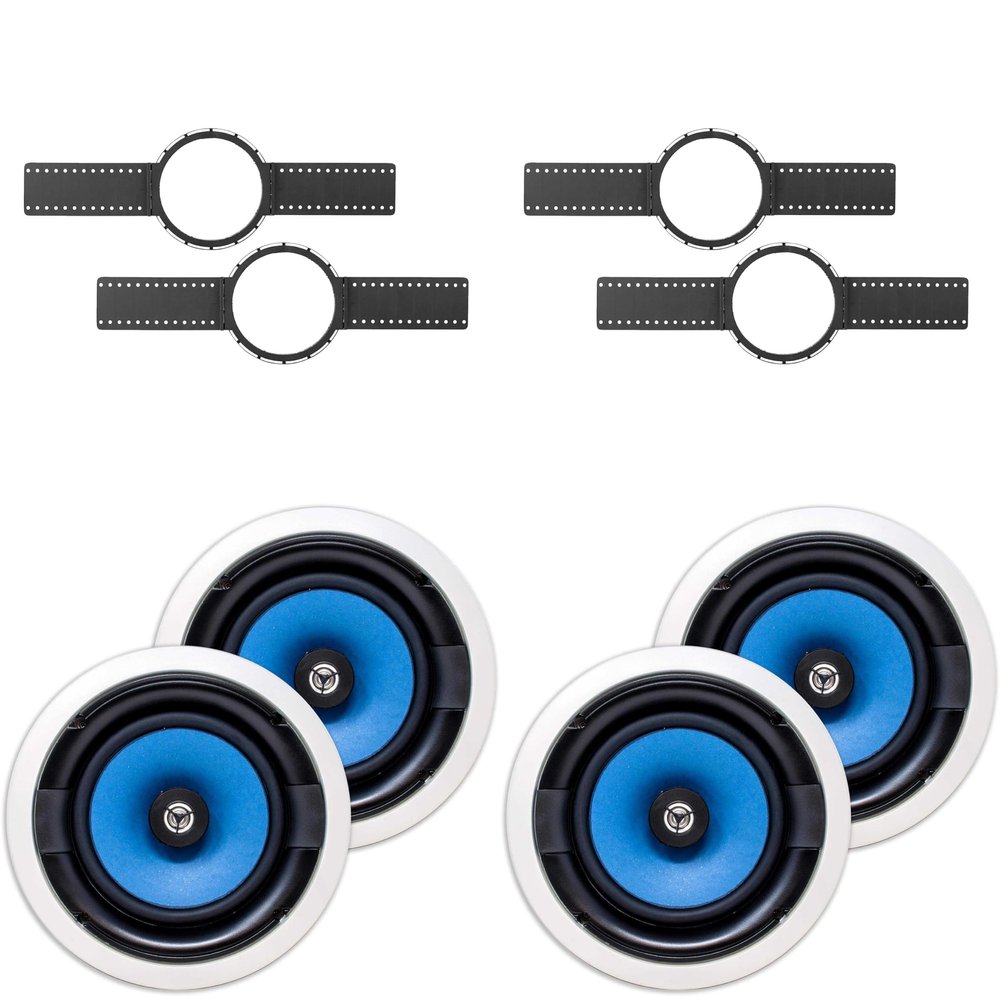 2 (Pair) MS3800 8" in Ceiling Speaker + Install KIT (PRE-Construction Brackets)