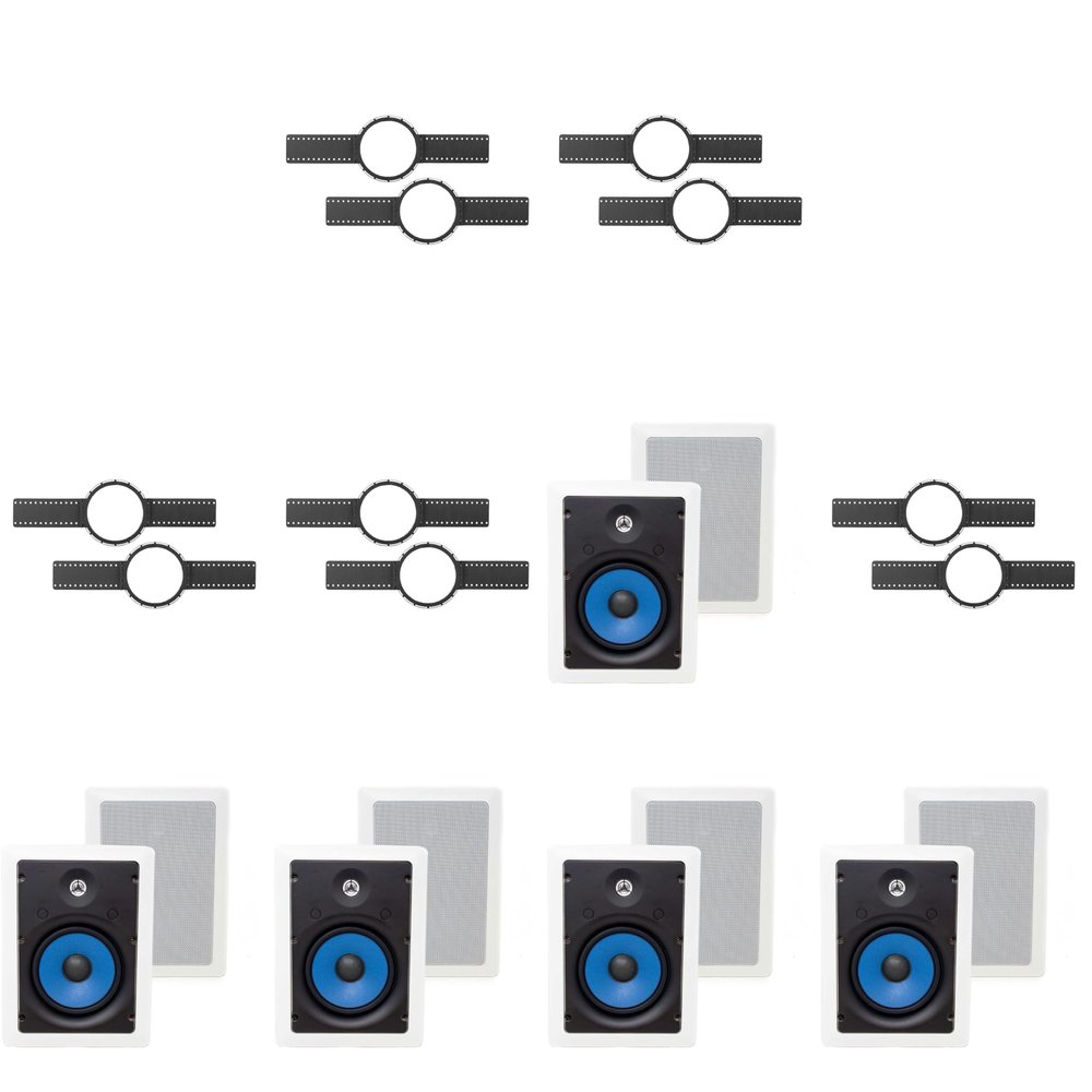 5-Legrand MS3651 3000 Series 6.5" in-Wall Speakers (Pair) + Install KIT (PRE Construction Bracket)
